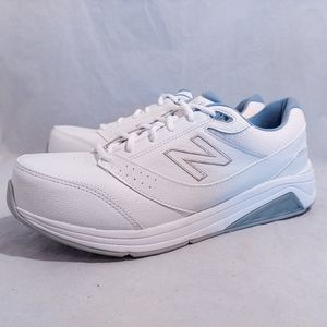 New Balance Womens 928v3 White Blue Leather Walking Shoes WW928WB3 Size 12